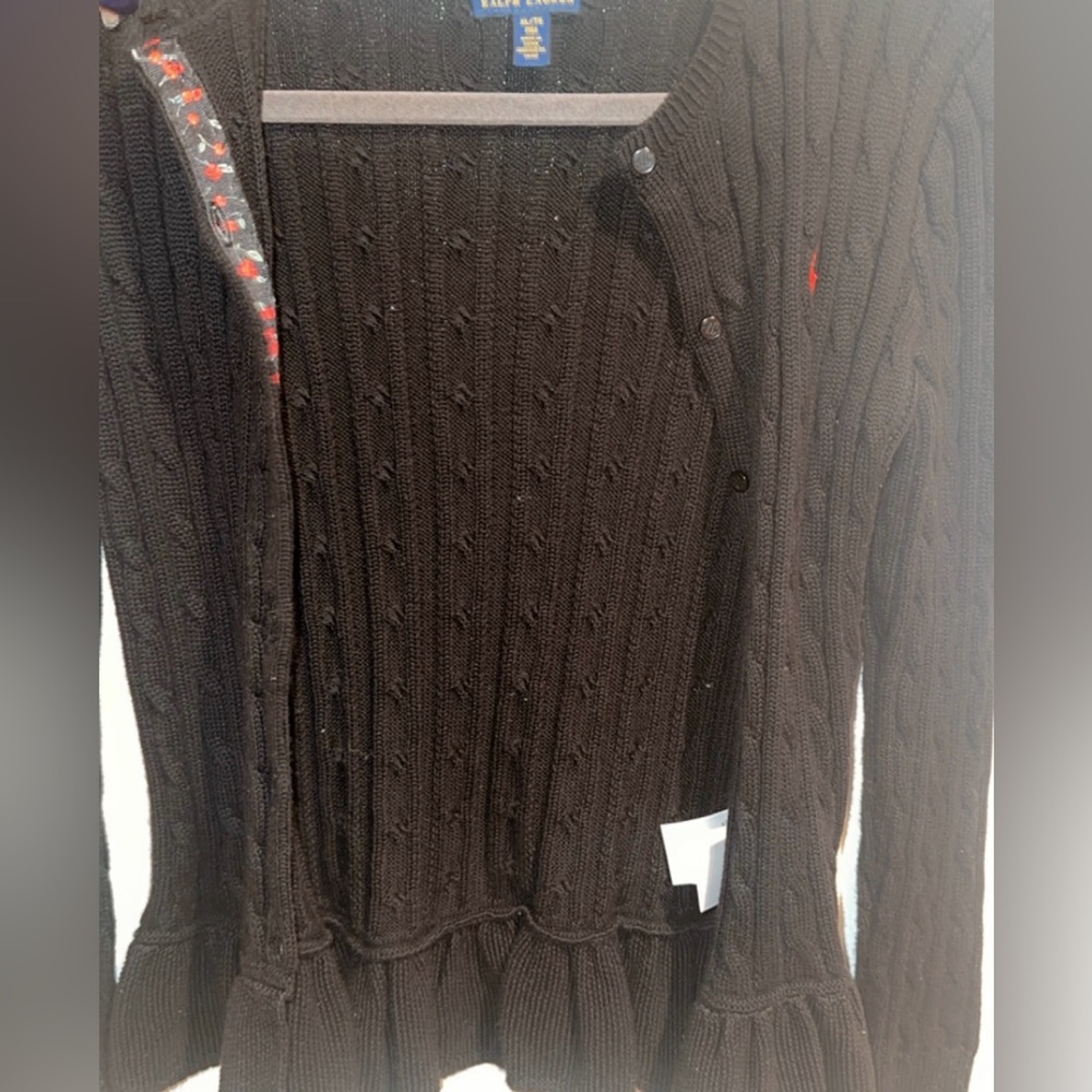 Ralph Lauren Girls Peplum Cardigan - Size XL(16) - Picture 5 of 5
